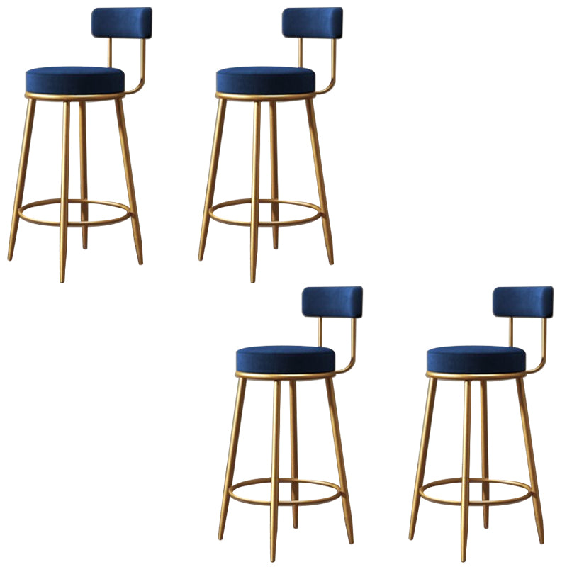 Glam Style Bar Stool Upholstered Bar Stools for Dining Room with Gold Frame