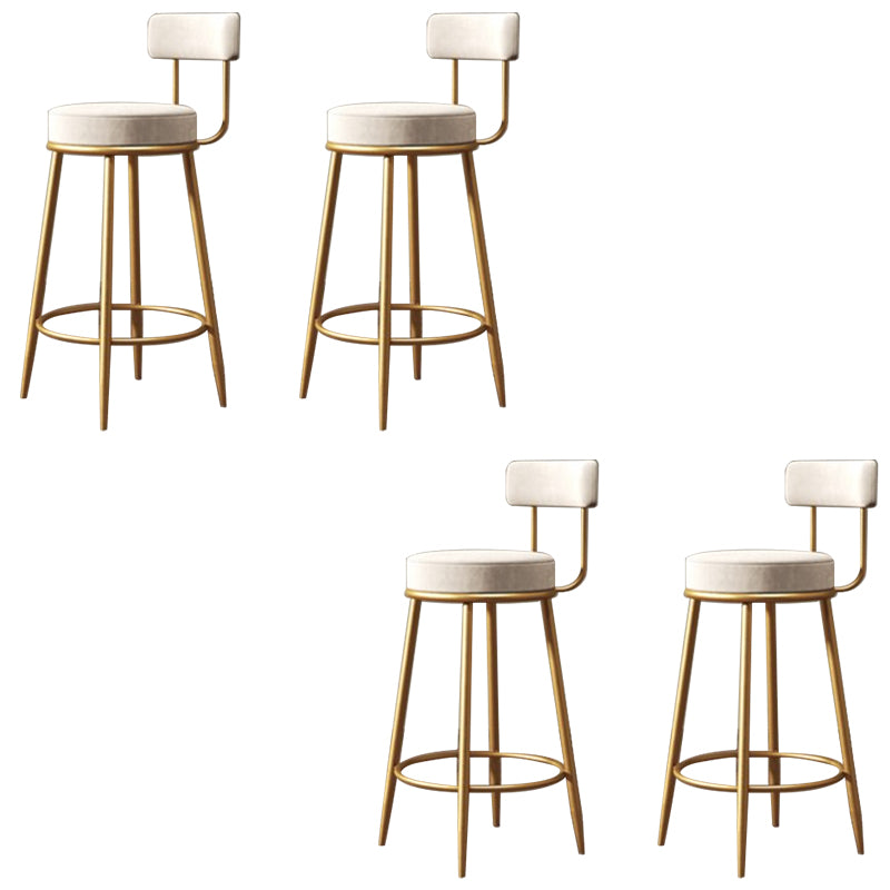 Glam Style Bar Stool Upholstered Bar Stools for Dining Room with Gold Frame