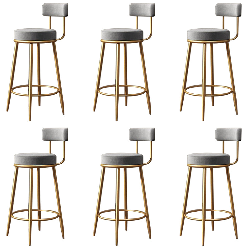 Glam Style Bar Stool Upholstered Bar Stools for Dining Room with Gold Frame