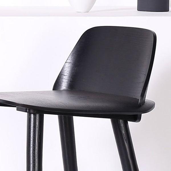 Modern Low Back Barstool Wooden Counter Bar Stool with Wood Legs