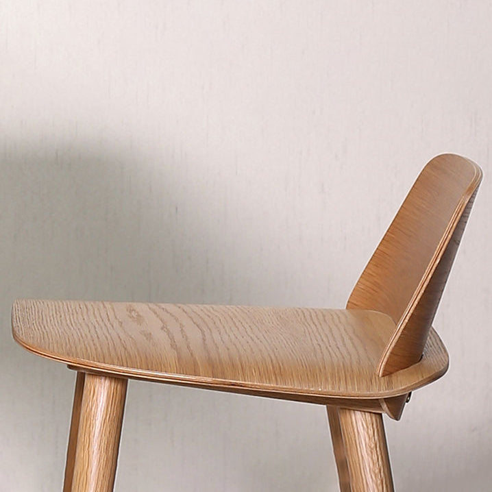 Modern Low Back Barstool Wooden Counter Bar Stool with Wood Legs