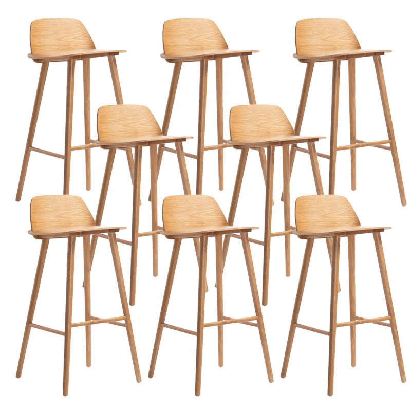 Modern Low Back Barstool Wooden Counter Bar Stool with Wood Legs