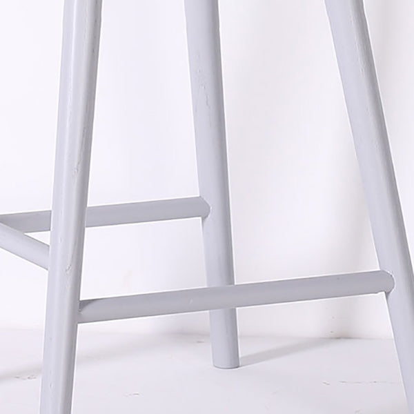 Modern Low Back Barstool Wooden Counter Bar Stool with Wood Legs