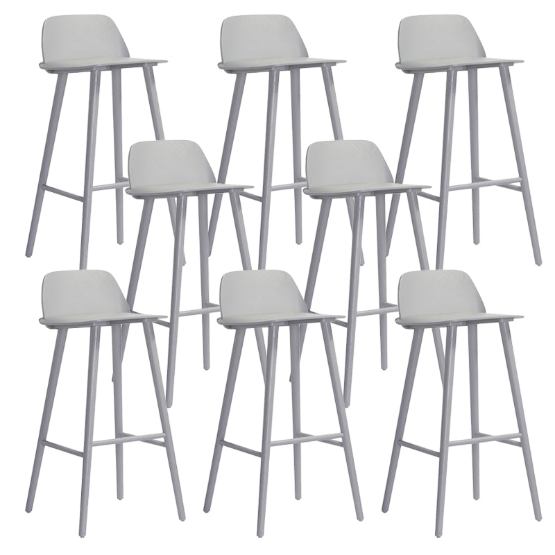 Modern Low Back Barstool Wooden Counter Bar Stool with Wood Legs