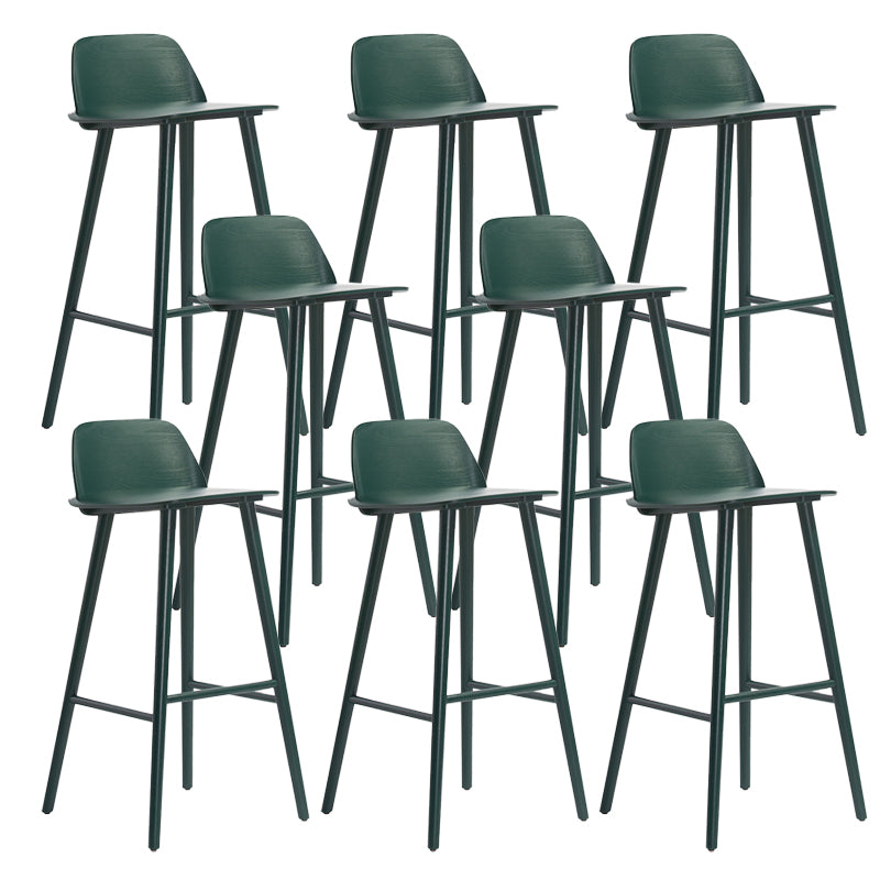 Modern Low Back Barstool Wooden Counter Bar Stool with Wood Legs