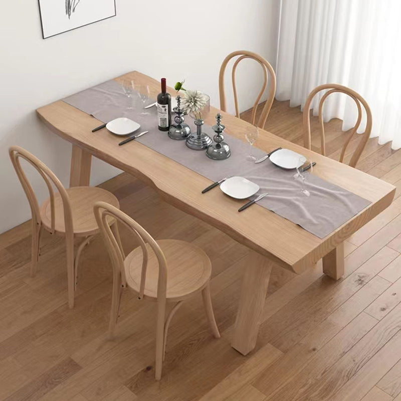 Modern 1/5/6 Pieces Dining Set Rectangle Pine Wood Dining Table for Kitchen