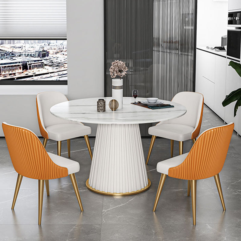 Modern 1/2/5/7 Pieces Dining Set Round Stone Dining Table for Kitchen