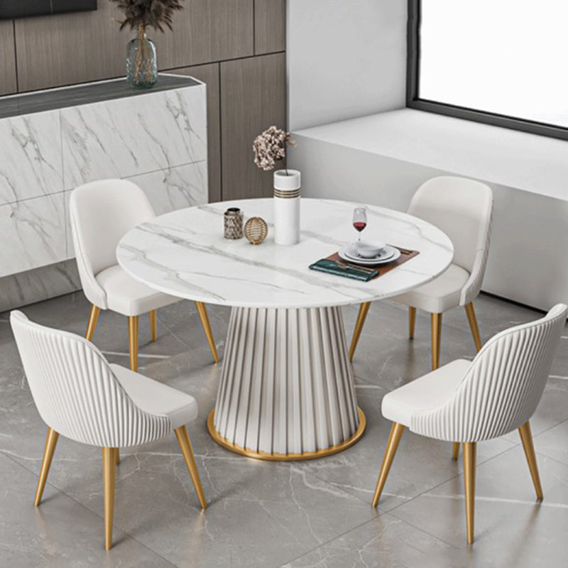Modern 1/2/5/7 Pieces Dining Set Round Stone Dining Table for Kitchen