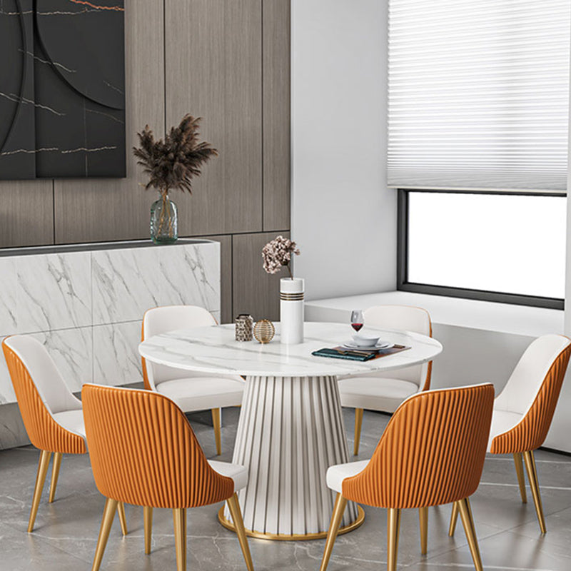 Modern 1/2/5/7 Pieces Dining Set Round Stone Dining Table for Kitchen