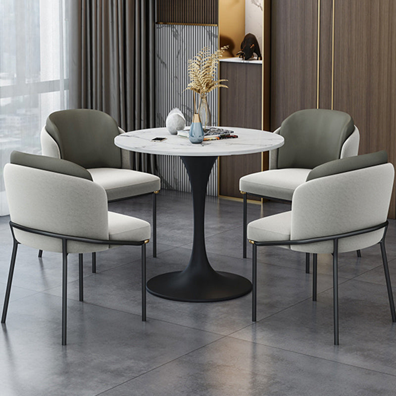 Modern 1/2/4/5 Pieces Dining Set Round Stone Dining Table for Kitchen