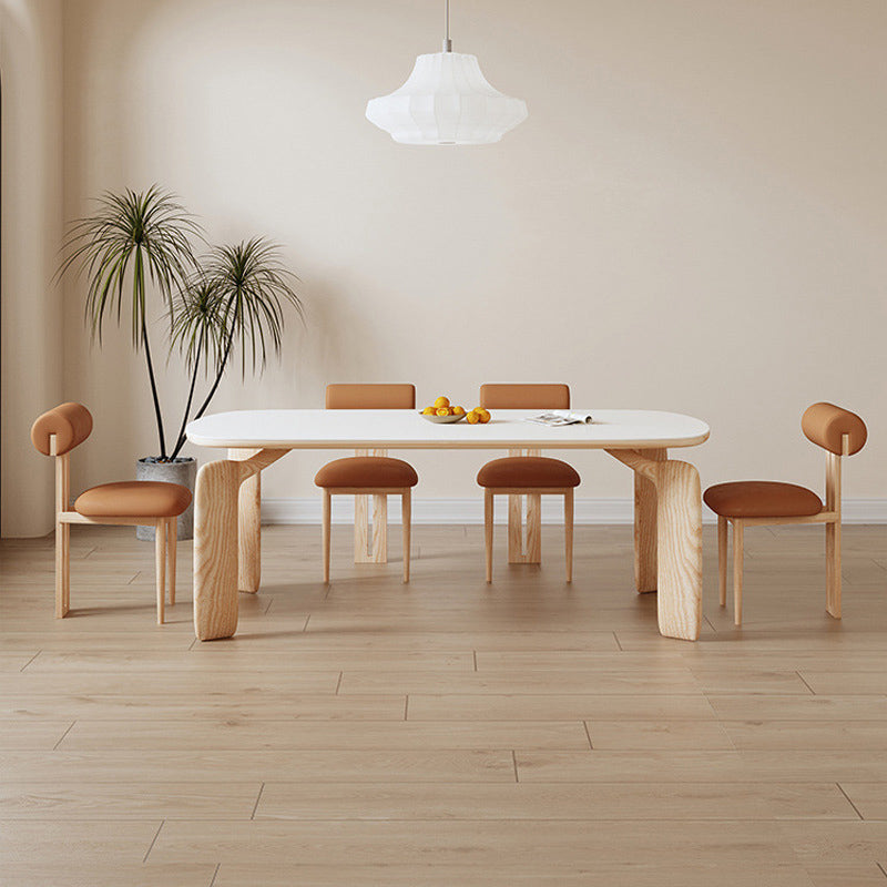 Modern 1/2/3/4/5 Pieces Dining Set Rectangle Stone Dining Table for Dining Room