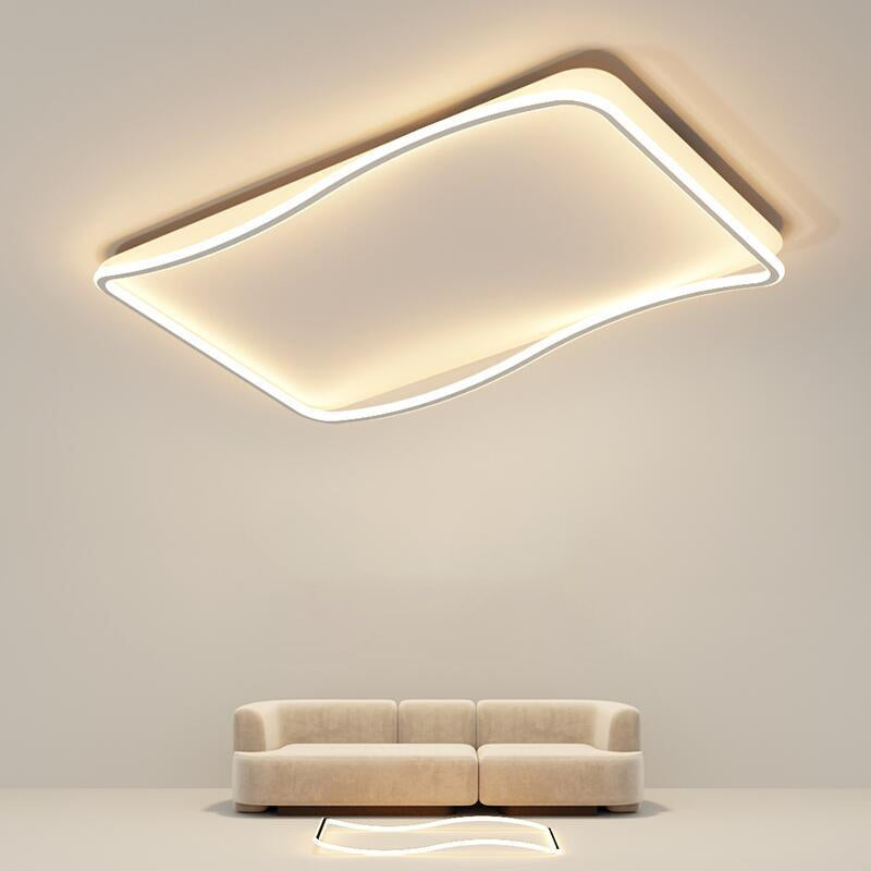 Contemporary Ceiling Light White LED Flush Mount Lighting for Home