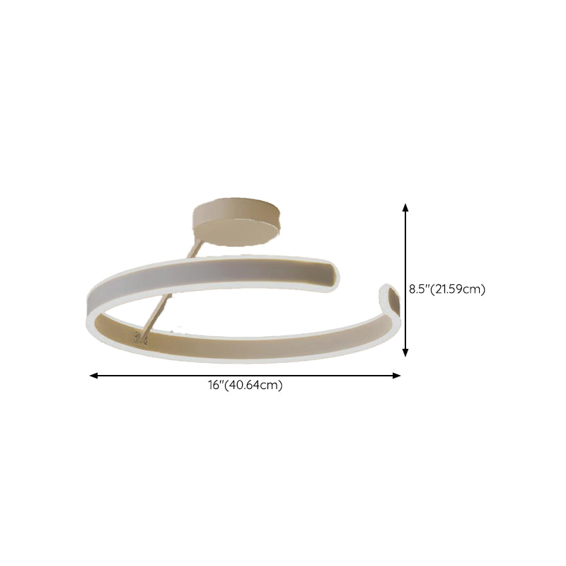 Modern Ceiling Light LED White Shaded Flush Mount Lighting for Foyer