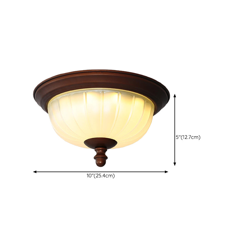 American Style Ceiling Light Dome Shape Ceiling Lamp with Glass Shade for Bedroom