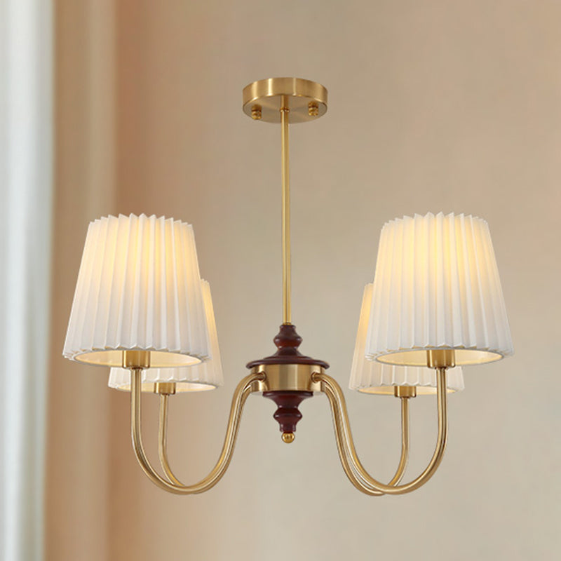 French Style Ceiling Light Cylinder Shape Ceiling Lamp with Fabric Shade for Bedroom