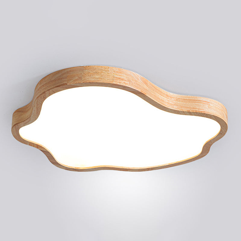 Modernism Acrylic Ceiling Light Wood Flush Mount Lighting for Bedroom