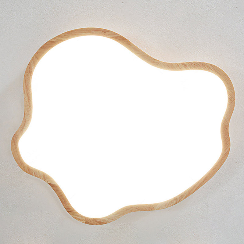 Modernism Acrylic Ceiling Light Wood Flush Mount Lighting for Bedroom