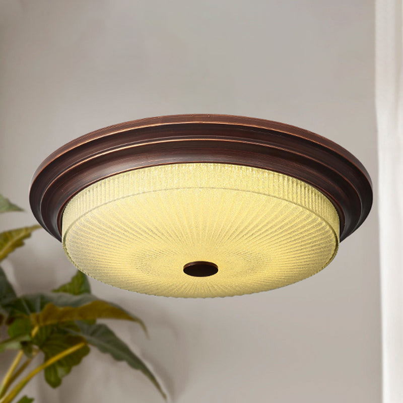 American Style Ceiling Light Circle Shape Ceiling Lamp with Glass Shade for Living Room