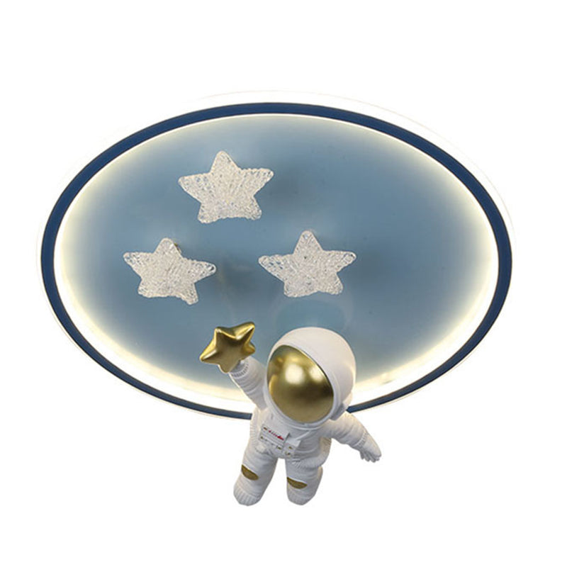 Astronaut Shape Flush Light Modern Style Metal 4 Lights Flush Mount for Bedroom