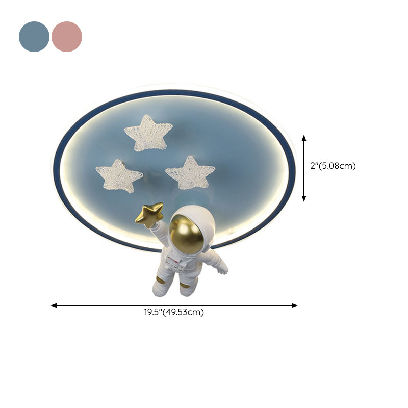 Astronaut Shape Flush Light Modern Style Metal 4 Lights Flush Mount for Bedroom