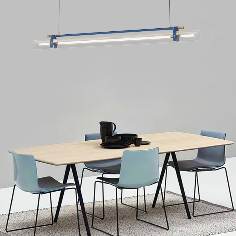 Minimalism Hanging Light Leather LED Island Light Fixture for Dining Room