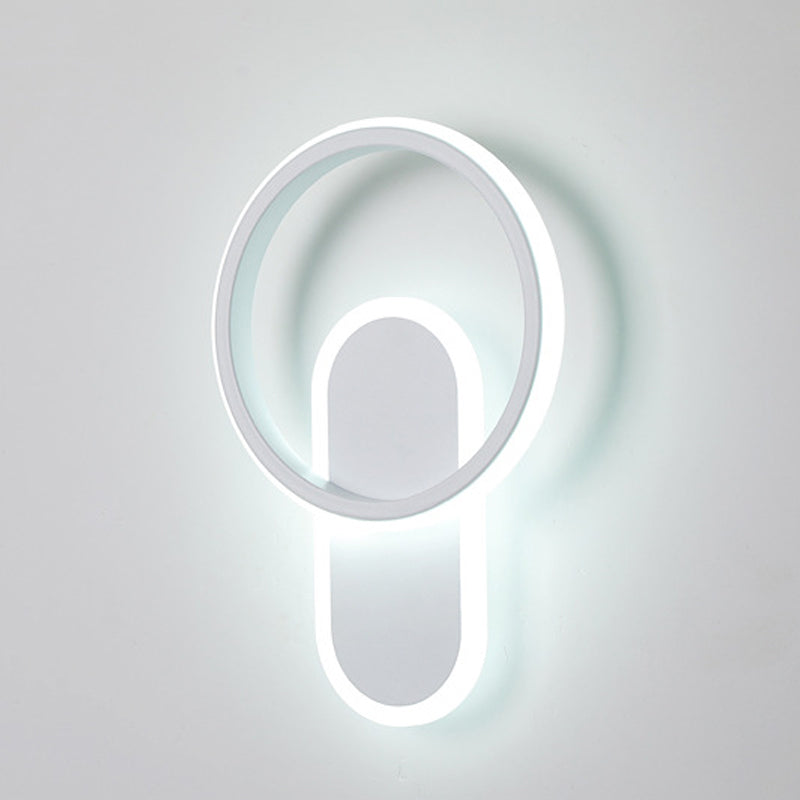Single White Modernism Wall Mounted Sconce LED Statement Wall Light for Bedroom