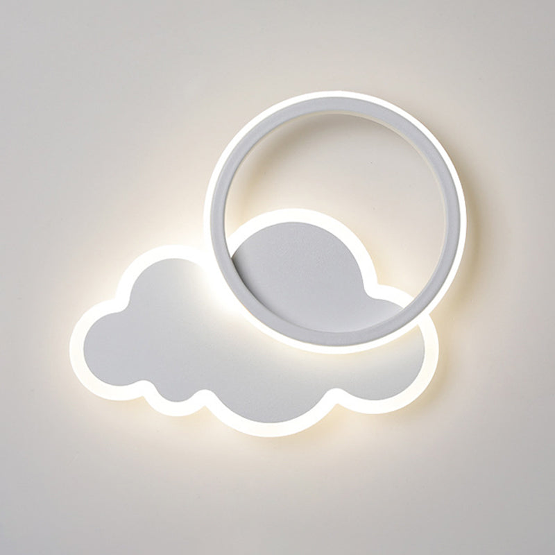 Single White Modernism Wall Mounted Sconce LED Statement Wall Light for Bedroom