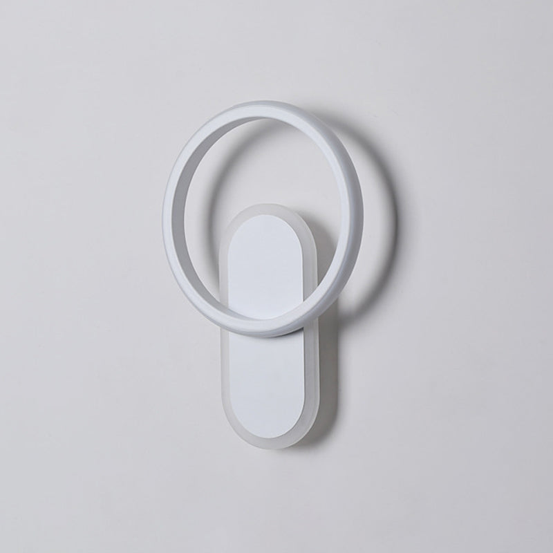 Single White Modernism Wall Mounted Sconce LED Statement Wall Light for Bedroom