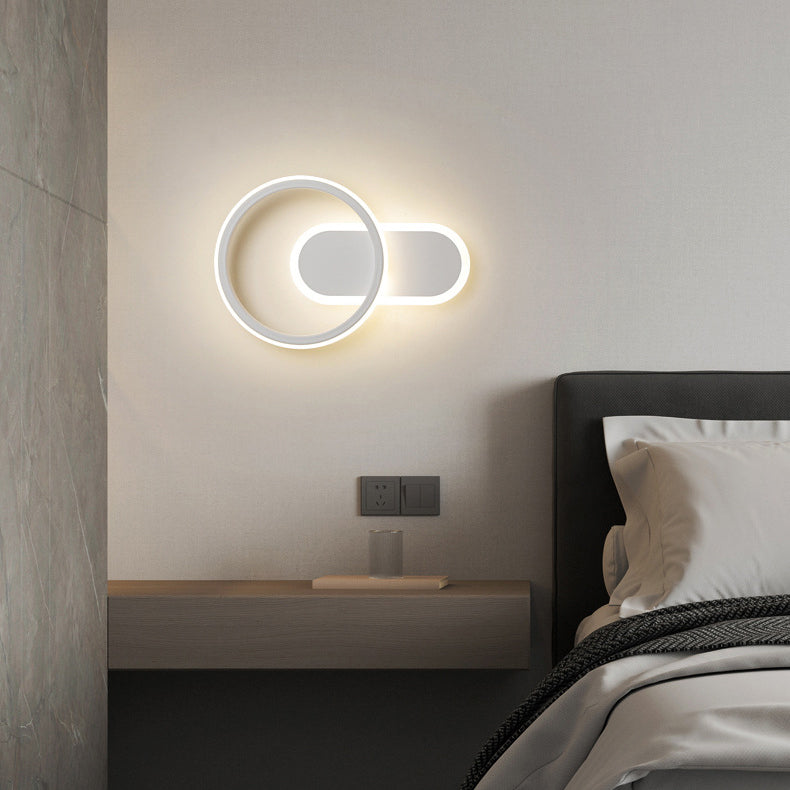 Single White Modernism Wall Mounted Sconce LED Statement Wall Light for Bedroom