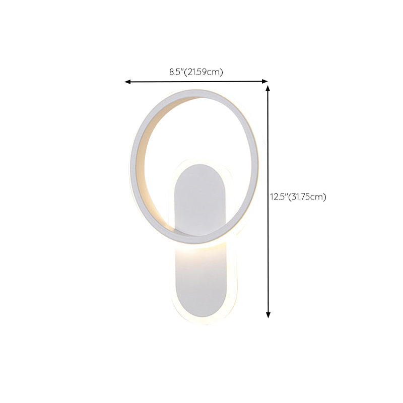 Single White Modernism Wall Mounted Sconce LED Statement Wall Light for Bedroom