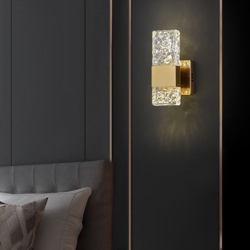 Square Shape Meatl Vanity Sconce Light Modern Style 2-Lights Vanity Mirror Lights in Gold