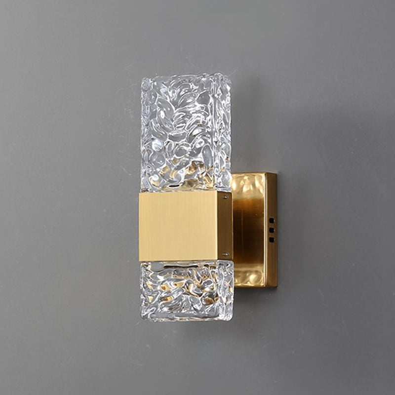 Square Shape Meatl Vanity Sconce Light Modern Style 2-Lights Vanity Mirror Lights in Gold