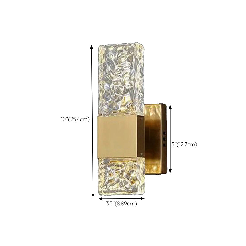 Square Shape Meatl Vanity Sconce Light Modern Style 2-Lights Vanity Mirror Lights in Gold