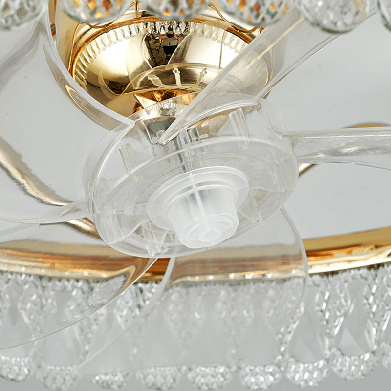 7-Blade LED Golden Ceiling Fan Contemporary Fan with Light for Bedroom