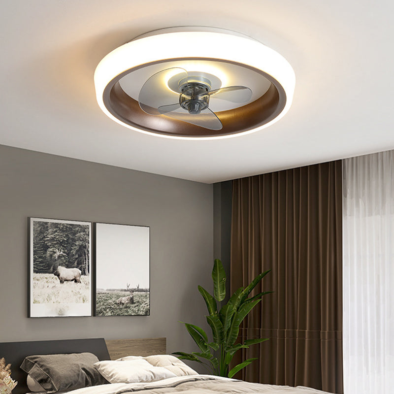 Polish Finish Fan with Light Modernism 3-Blade LED Ceiling Fan for Foyer