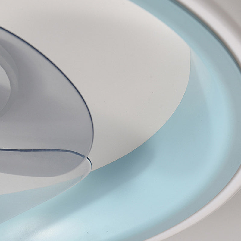 Polish Finish Fan with Light Modernism 3-Blade LED Ceiling Fan for Foyer