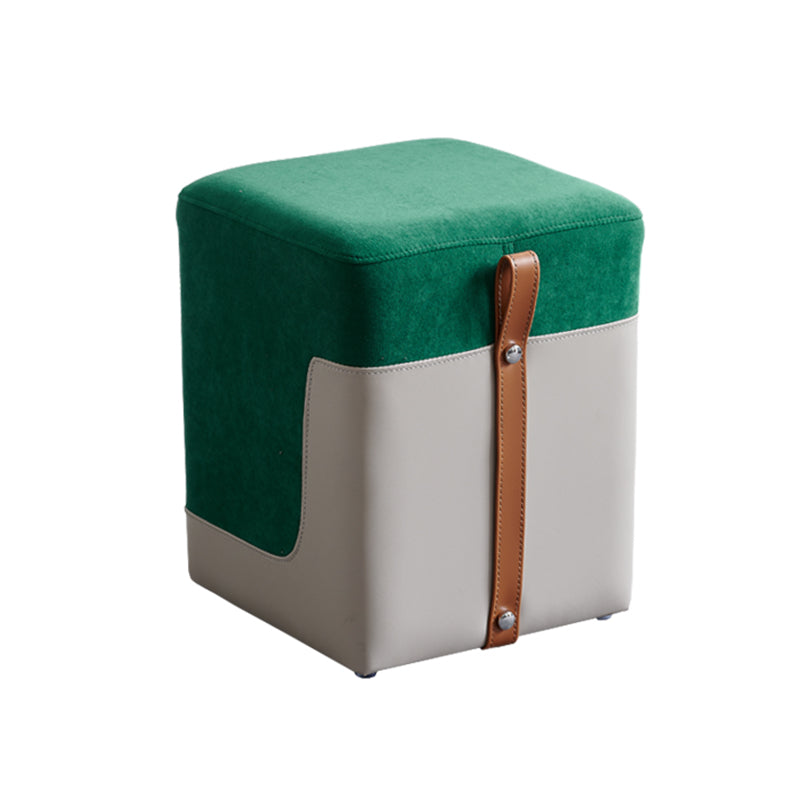 Colorblock Flannel Pouf Modern Simple Square Upholstered Ottoman
