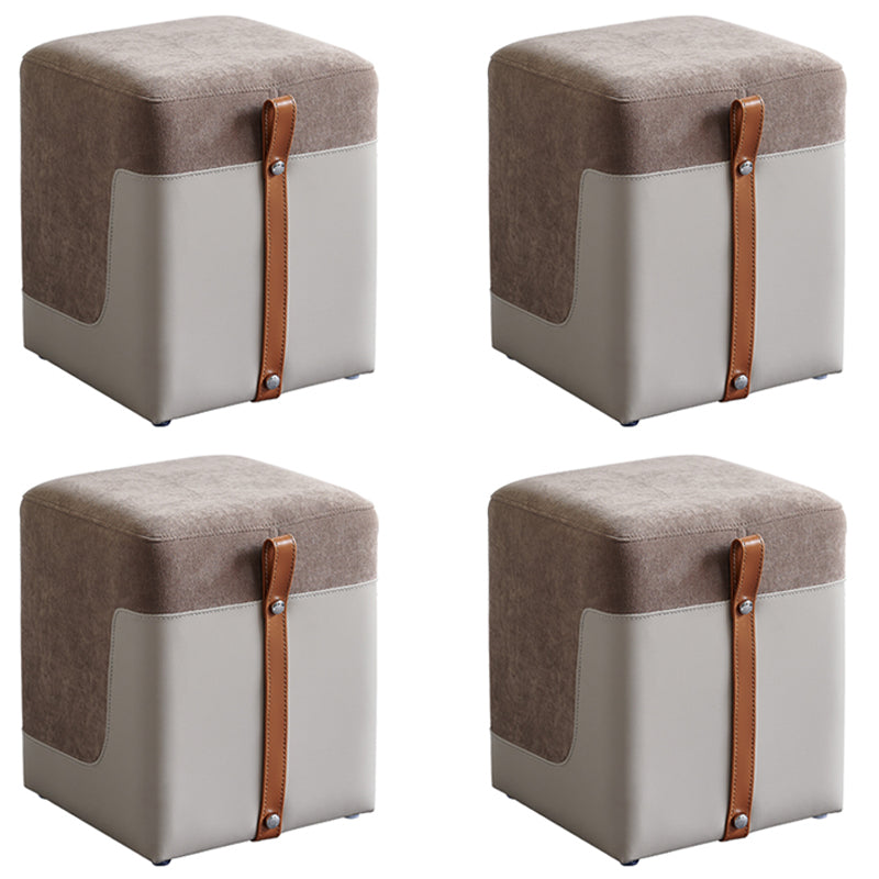 Colorblock Flannel Pouf Modern Simple Square Upholstered Ottoman