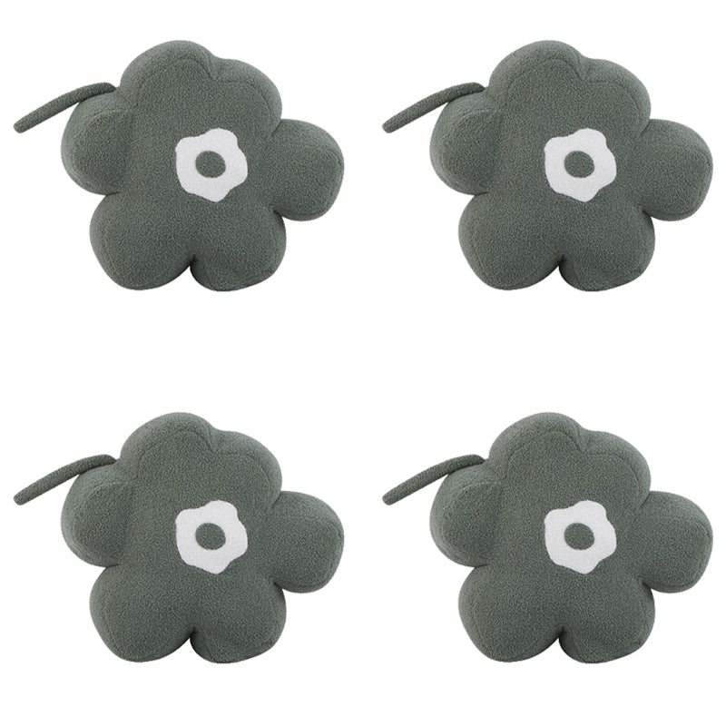 Modern Pouf Ottoman Velvet Upholstered Tear Resistant Flower Shape Ottoman