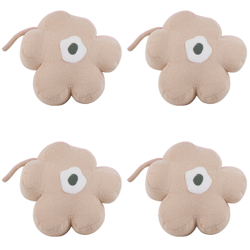 Modern Pouf Ottoman Velvet Upholstered Tear Resistant Flower Shape Ottoman