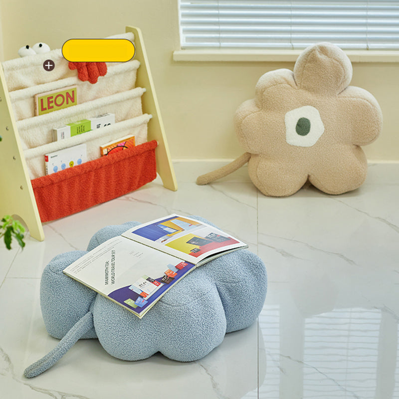 Modern Pouf Ottoman Velvet Upholstered Tear Resistant Flower Shape Ottoman