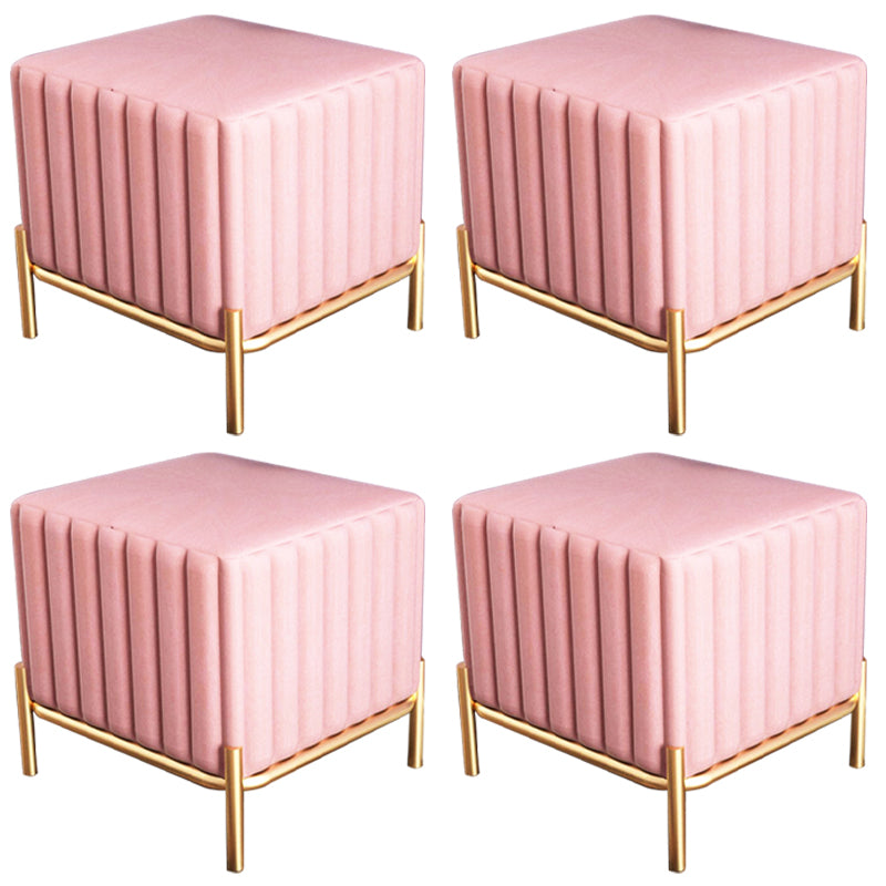 Solid Color Flannel Standard Stool Modern Simple Square Upholstered Ottoman
