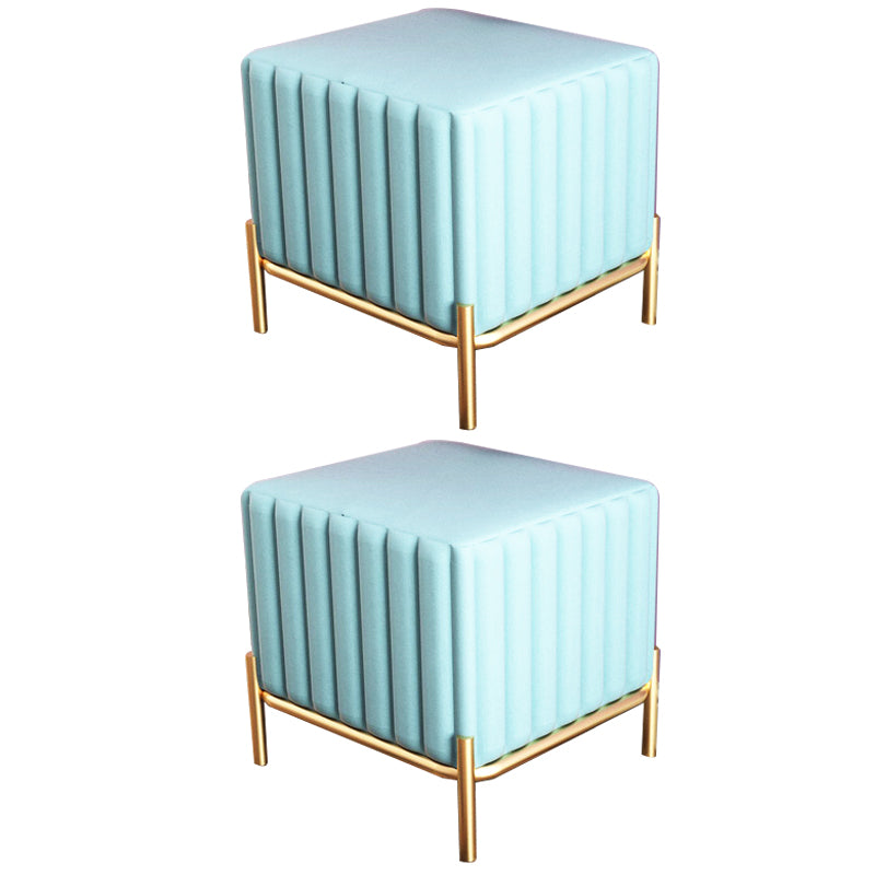 Solid Color Flannel Standard Stool Modern Simple Square Upholstered Ottoman