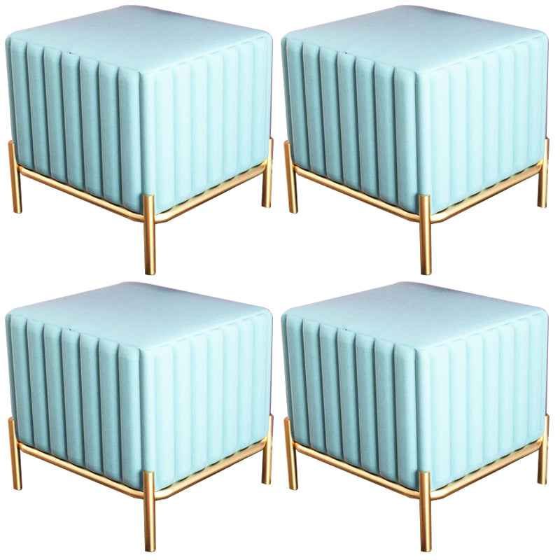 Solid Color Flannel Standard Stool Modern Simple Square Upholstered Ottoman
