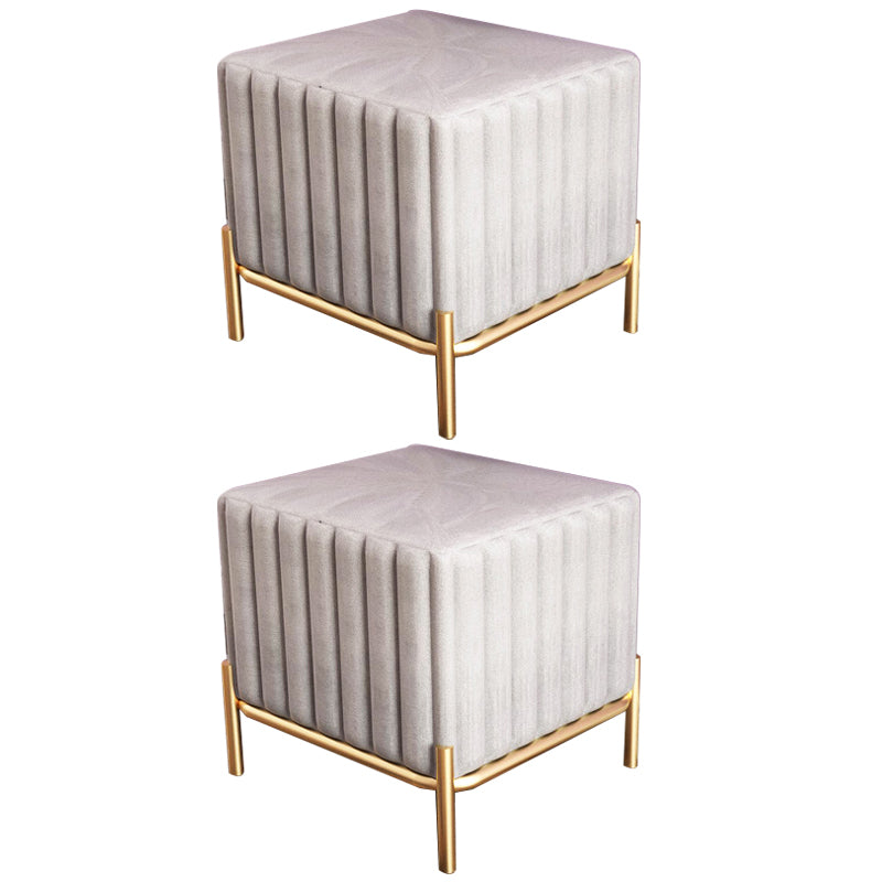 Solid Color Flannel Standard Stool Modern Simple Square Upholstered Ottoman
