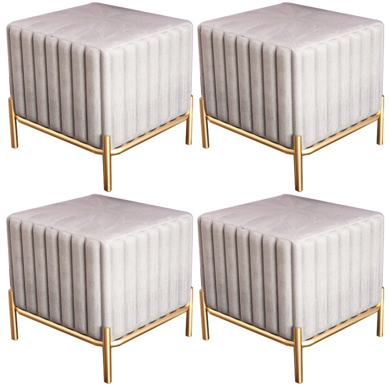 Solid Color Flannel Standard Stool Modern Simple Square Upholstered Ottoman