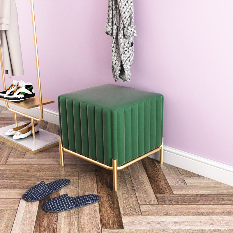 Solid Color Flannel Standard Stool Modern Simple Square Upholstered Ottoman