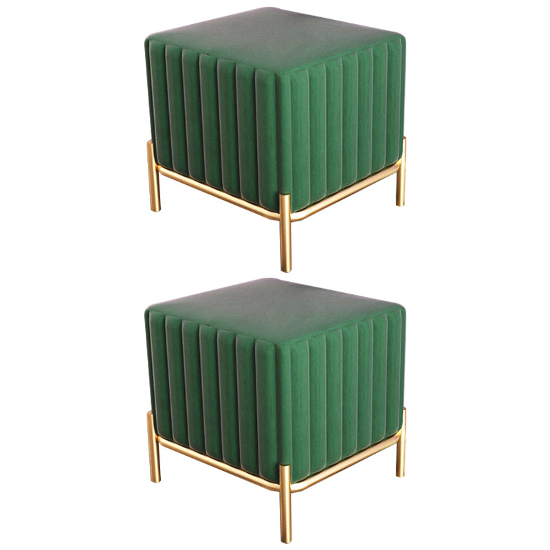 Solid Color Flannel Standard Stool Modern Simple Square Upholstered Ottoman