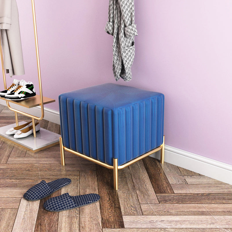 Solid Color Flannel Standard Stool Modern Simple Square Upholstered Ottoman