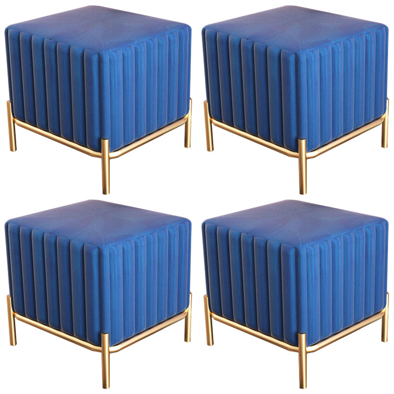 Solid Color Flannel Standard Stool Modern Simple Square Upholstered Ottoman